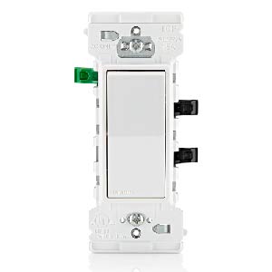 Decora Edge 15 Amp Single Pole Rocker Switch, White